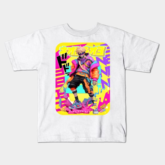 PROUD OTAKU 🟣🟠🟡 SHONEN HERO´S - CHAINSAW BOY 🟡🟠🟣 COLORFUL ANIME FASHION DESIGN Kids T-Shirt by PROUD OTAKU